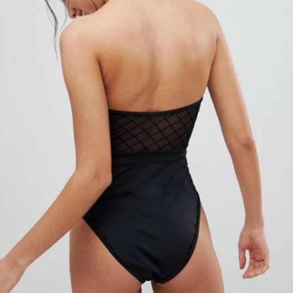 ASOS TALL Diamond Mesh Swimsuit - Picture 2 of 4